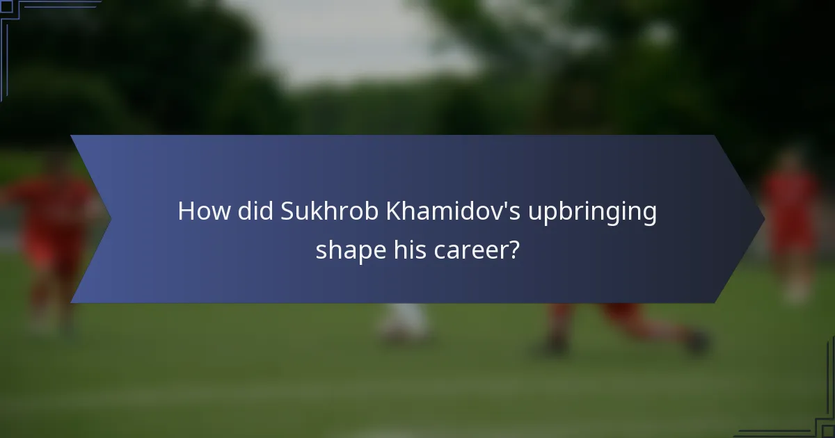 How did Sukhrob Khamidov's upbringing shape his career?