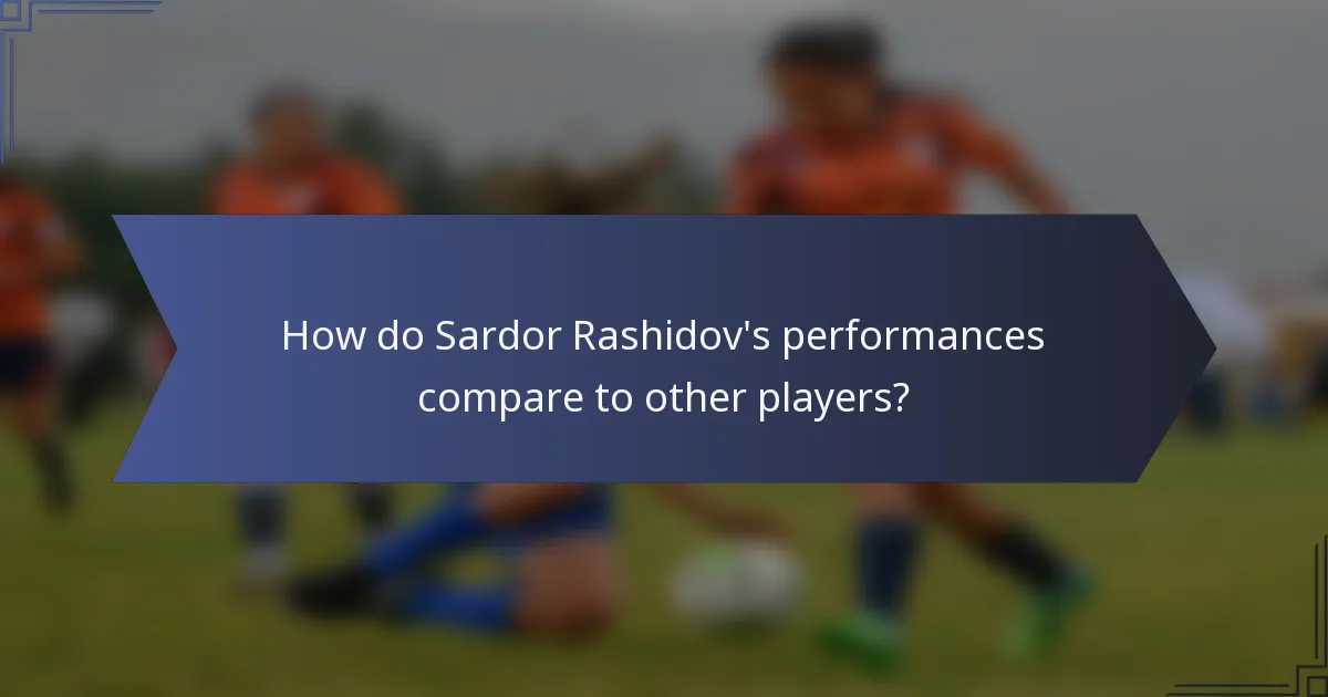 How do Sardor Rashidov's performances compare to other players?
