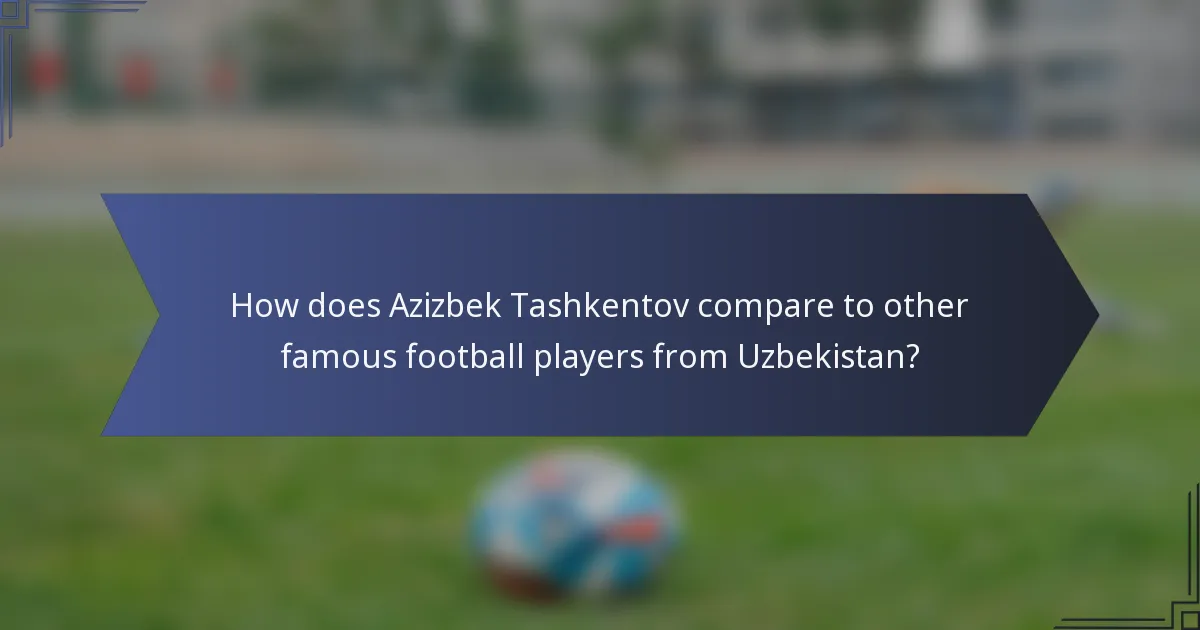 How does Azizbek Tashkentov compare to other famous football players from Uzbekistan?