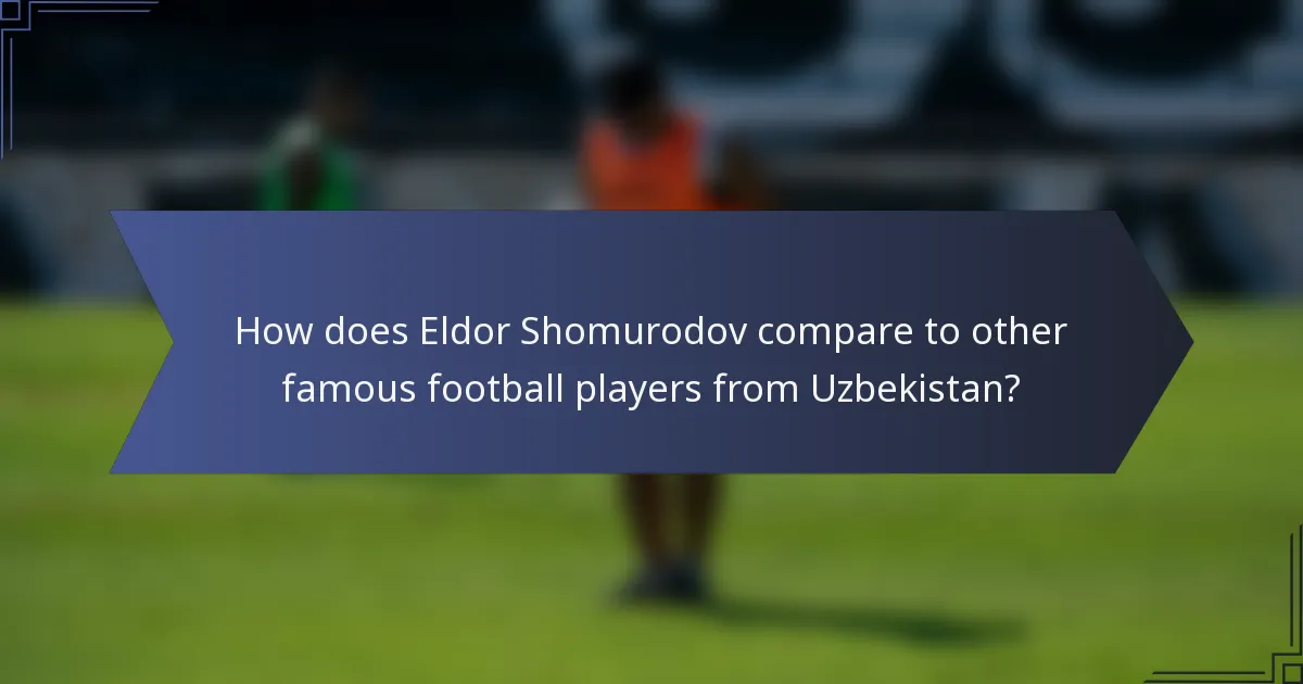 How does Eldor Shomurodov compare to other famous football players from Uzbekistan?