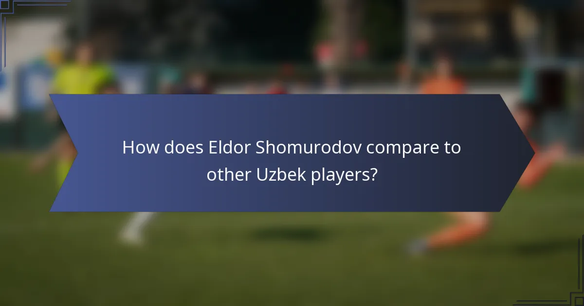 How does Eldor Shomurodov compare to other Uzbek players?