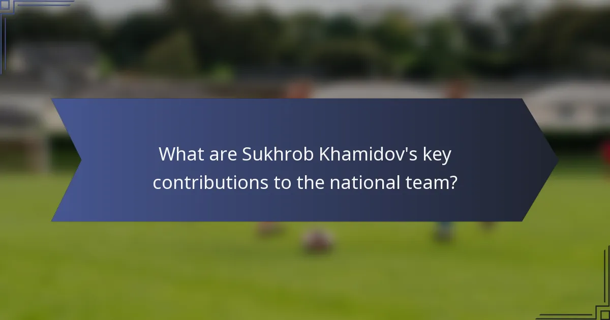 What are Sukhrob Khamidov's key contributions to the national team?