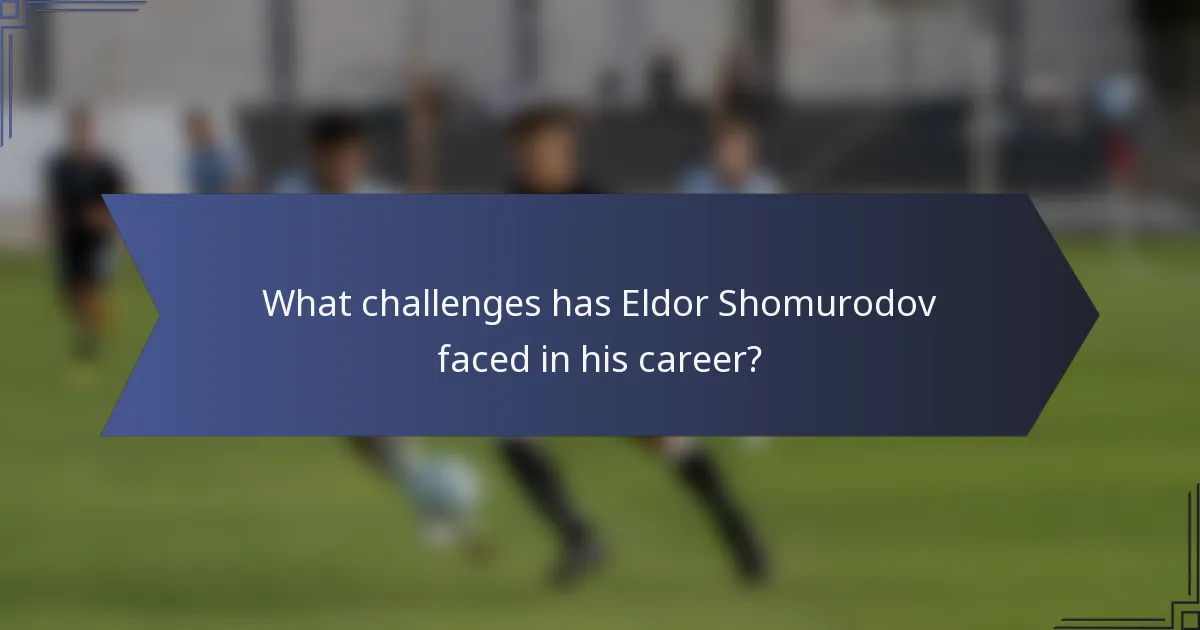 What challenges has Eldor Shomurodov faced in his career?