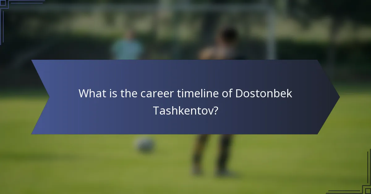 What is the career timeline of Dostonbek Tashkentov?