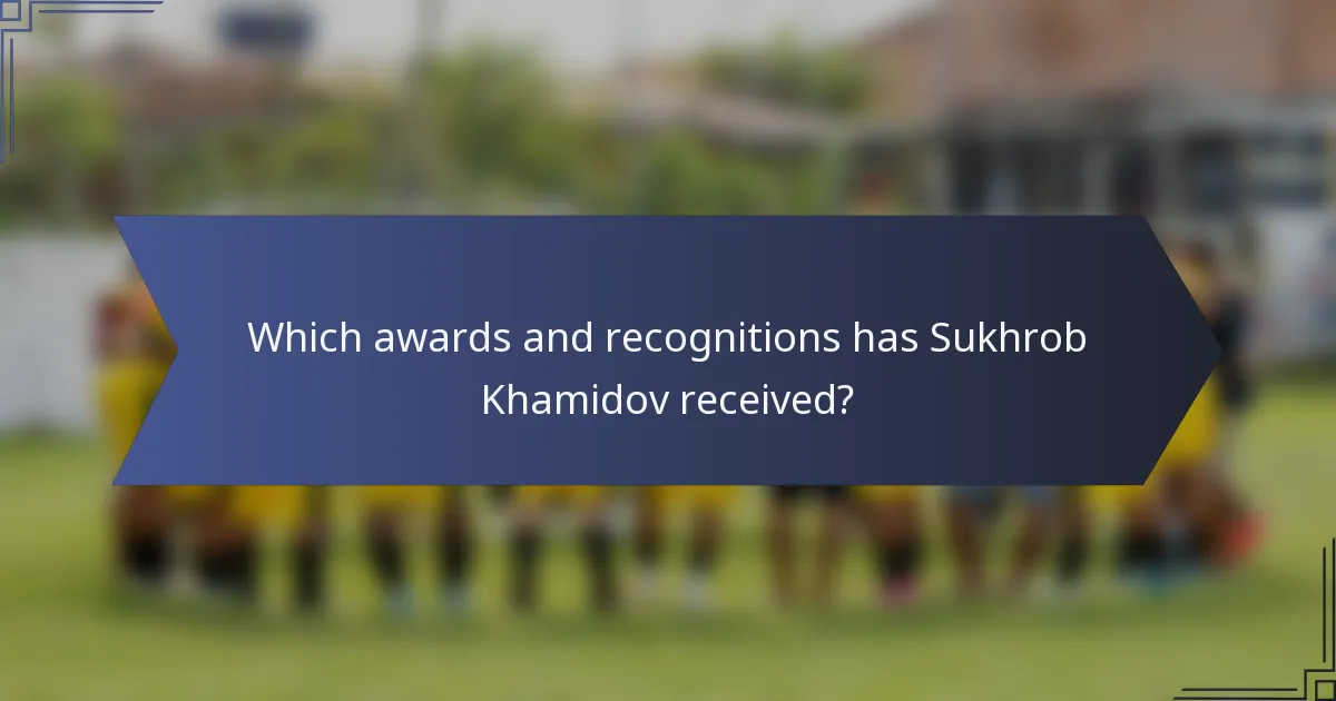 Which awards and recognitions has Sukhrob Khamidov received?