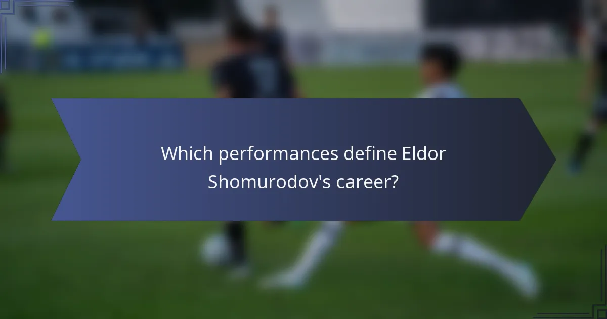 Which performances define Eldor Shomurodov's career?